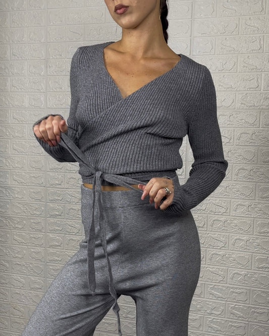 CARDIGAN NODO GRIGIO